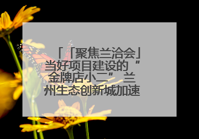 「聚焦兰洽会」当好项目建设的“金牌店小二” 兰州生态创新城加速推进项目建设