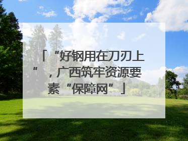 “好钢用在刀刃上”，广西筑牢资源要素“保障网”