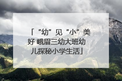 “幼”见“小”美好 峨眉三幼大班幼儿探秘小学生活