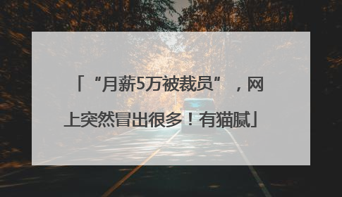 “月薪5万被裁员”，网上突然冒出很多！有猫腻