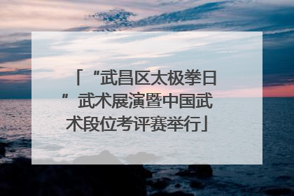 “武昌区太极拳日”武术展演暨中国武术段位考评赛举行