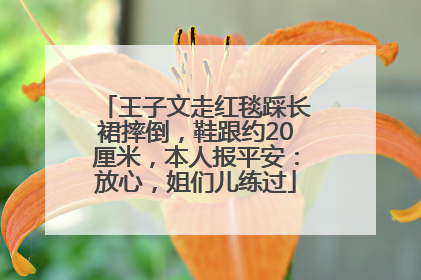 王子文走红毯踩长裙摔倒，鞋跟约20厘米，本人报平安：放心，姐们儿练过