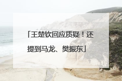 王楚钦回应质疑！还提到马龙、樊振东