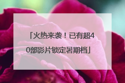 火热来袭！已有超40部影片锁定暑期档