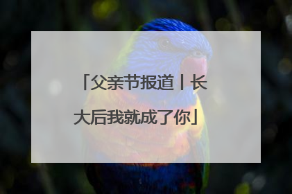 父亲节报道丨长大后我就成了你