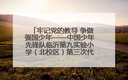 牢记党的教导 争做强国少年——中国少年先锋队临沂第九实验小学（北校区）第三次代表大会胜利召开