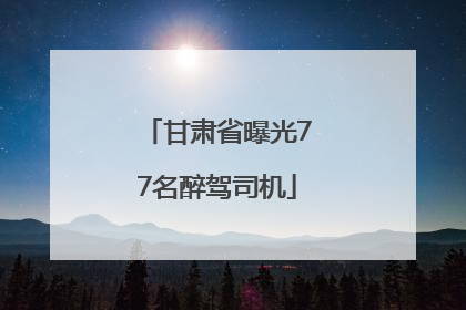甘肃省曝光77名醉驾司机