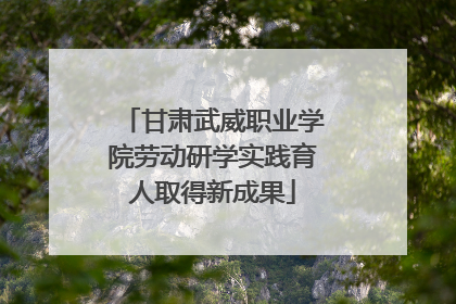 甘肃武威职业学院劳动研学实践育人取得新成果