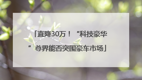 直降30万！“科技豪华”尊界能否突围豪车市场
