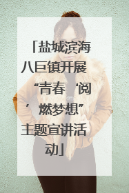 盐城滨海八巨镇开展“青春‘阅’燃梦想”主题宣讲活动