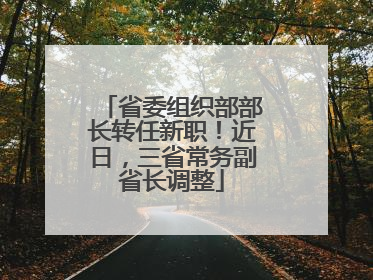 省委组织部部长转任新职！近日，三省常务副省长调整