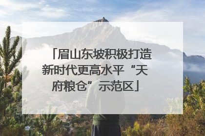 眉山东坡积极打造新时代更高水平“天府粮仓”示范区