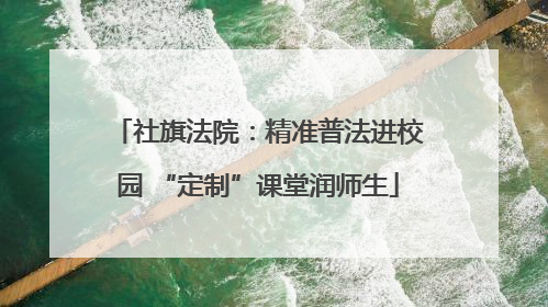 社旗法院：精准普法进校园 “定制”课堂润师生