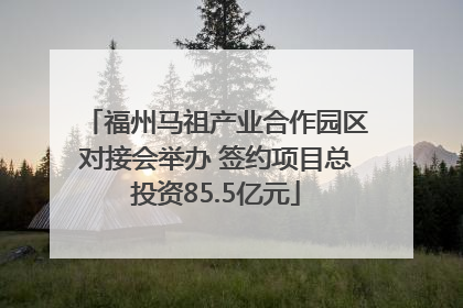 福州马祖产业合作园区对接会举办 签约项目总投资85.5亿元