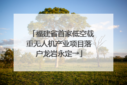 福建省首家低空载重无人机产业项目落户龙岩永定→