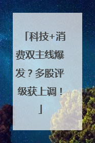 科技+消费双主线爆发？多股评级获上调！