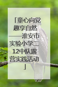 童心向党 趣享自然——淮安市实验小学二12中队露营实践活动