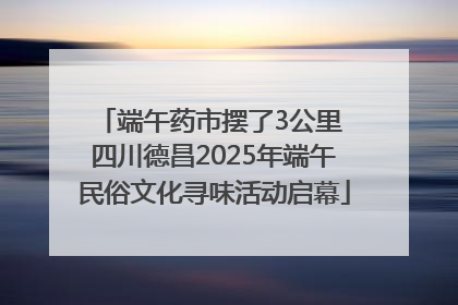 端午药市摆了3公里 四川德昌2025年端午民俗文化寻味活动启幕