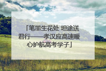 笔墨生花处 坦途送君行——孝汉应高速暖心护航高考学子