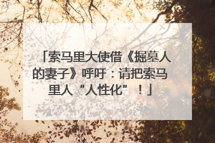 索马里大使借《掘墓人的妻子》呼吁：请把索马里人“人性化”！