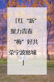 红“新”聚力青春 “梅”好共荣宁波慈城