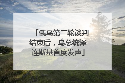 俄乌第二轮谈判结束后，乌总统泽连斯基首度发声