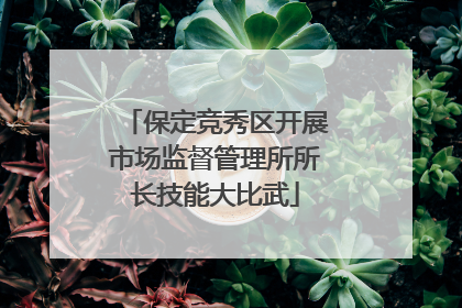 保定竞秀区开展市场监督管理所所长技能大比武