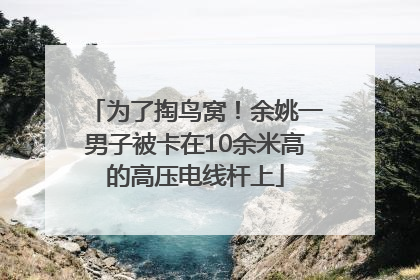 为了掏鸟窝！余姚一男子被卡在10余米高的高压电线杆上