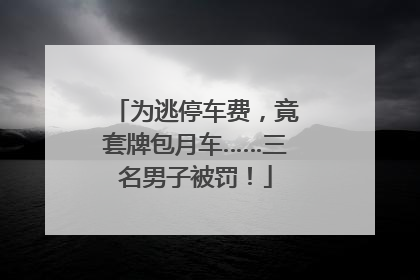 为逃停车费，竟套牌包月车……三名男子被罚！