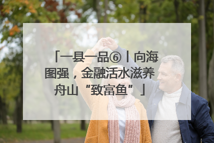 一县一品⑥丨向海图强，金融活水滋养舟山“致富鱼”