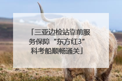 三亚边检站靠前服务保障“东方红3”科考船顺畅通关
