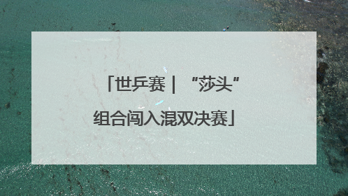 世乒赛｜“莎头”组合闯入混双决赛