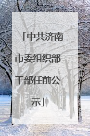 中共济南市委组织部干部任前公示