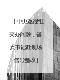 中央巡视组交办问题，省委书记赴现场督导整改