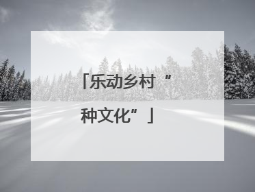 乐动乡村“种文化”
