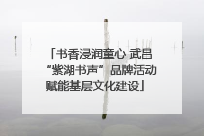 书香浸润童心 武昌“紫湖书声”品牌活动赋能基层文化建设