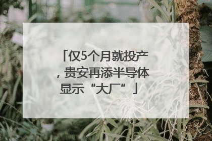 仅5个月就投产，贵安再添半导体显示“大厂”