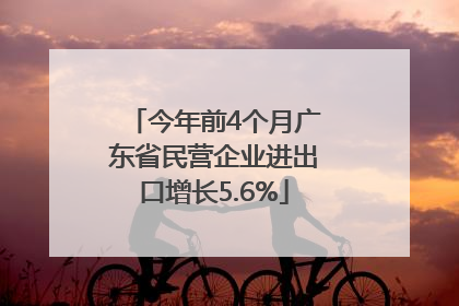 今年前4个月广东省民营企业进出口增长5.6%
