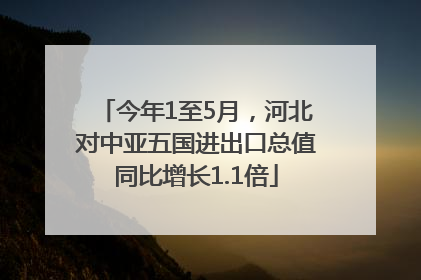 今年1至5月，河北对中亚五国进出口总值同比增长1.1倍