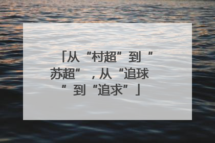 从“村超”到“苏超”，从“追球”到“追求”