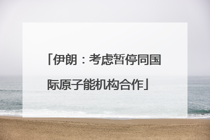 伊朗：考虑暂停同国际原子能机构合作