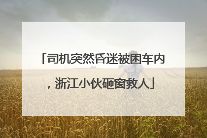 司机突然昏迷被困车内，浙江小伙砸窗救人