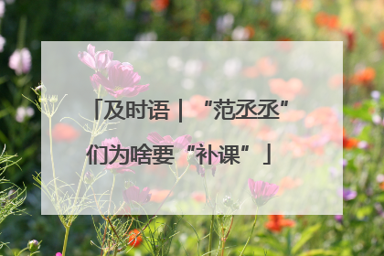 及时语｜“范丞丞”们为啥要“补课”