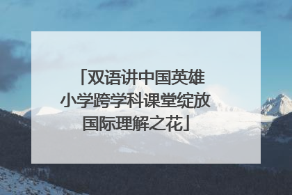 双语讲中国英雄 小学跨学科课堂绽放国际理解之花