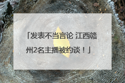 发表不当言论 江西赣州2名主播被约谈！