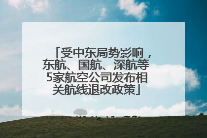 受中东局势影响，东航、国航、深航等5家航空公司发布相关航线退改政策
