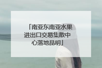 南亚东南亚水果进出口交易集散中心落地昆明