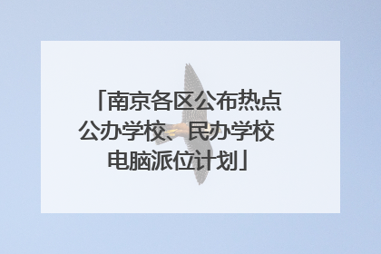 南京各区公布热点公办学校、民办学校电脑派位计划