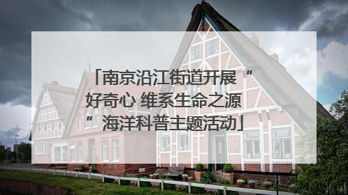南京沿江街道开展“好奇心 维系生命之源”海洋科普主题活动