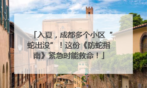 入夏，成都多个小区“蛇出没”！这份《防蛇指南》紧急时能救命！